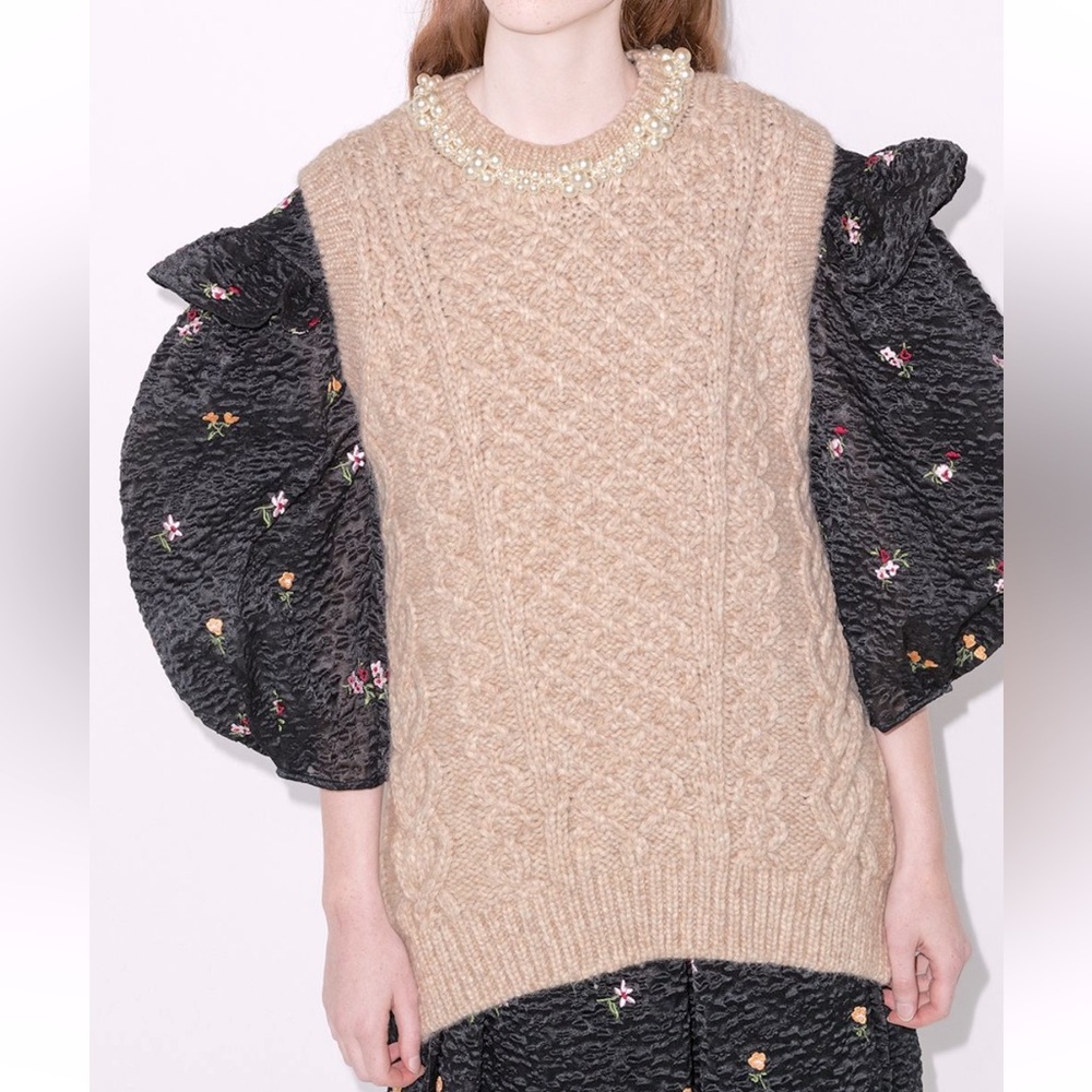 Simone Rocha faux pearl embellished sweater vest